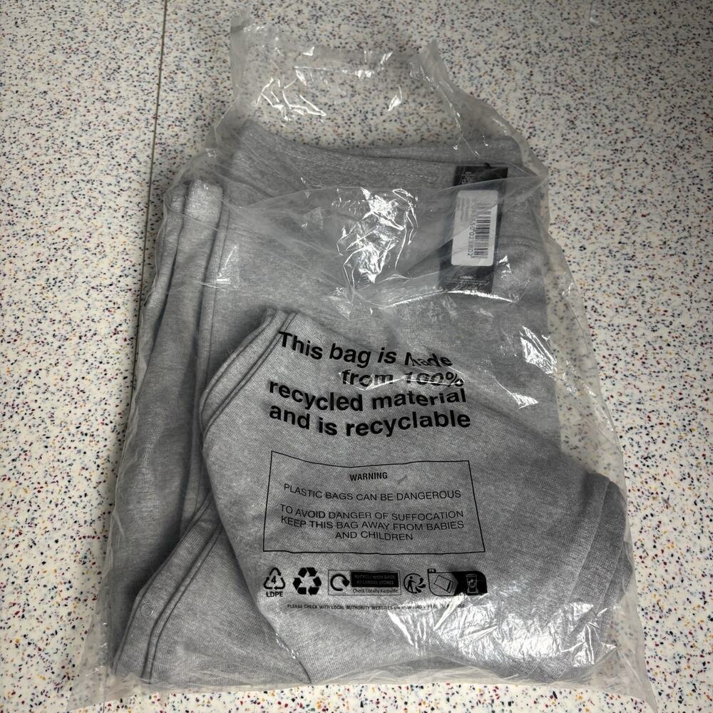 NWT PLT GREY MARL STRAIGHT LEG PANTS Large Trouser New